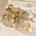 High-End Women's 18K Gold Electroplated Stainless Steel Flower Bracelet European American Style Popular Ins Hand Jewelry