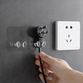 2.36 Inch Transparent PVC Hooks for Home Bathroom Office Powerful Wall Plug Socket Holder Hanger Storage Easy Installation