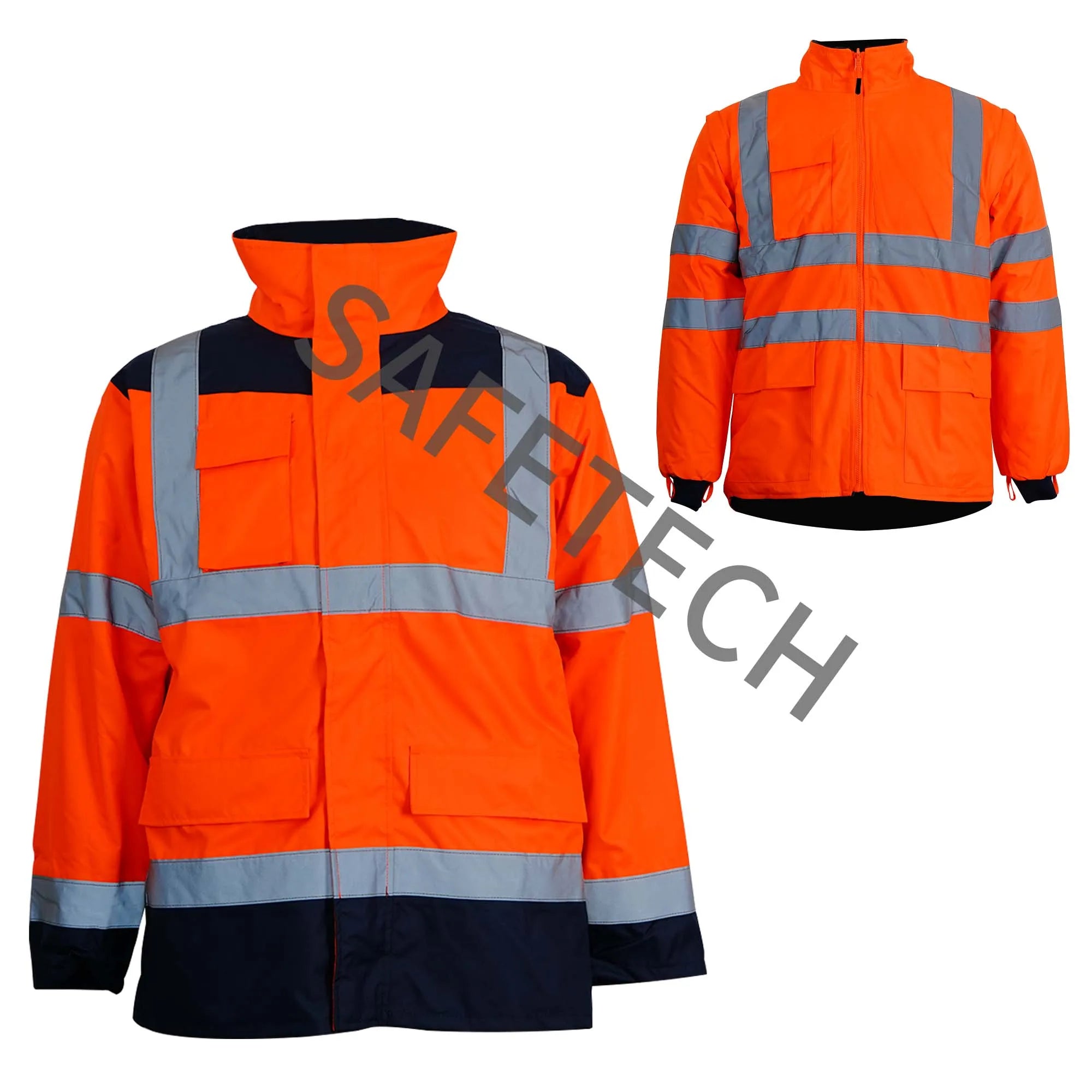 Custom Logo  Hi Vis Construction High Visibility Workwear Men Jacket Uniform