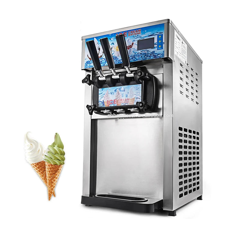 18L/H / 4.75Gallon/H Three Flavor Commercia Frozen Ice Cream Machine 110V