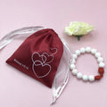 Custom Logo Red Silk Satin Drawstring Pouch Dust Beauty Cosmetic Packaging for Hair Extensions Wig Jewelry