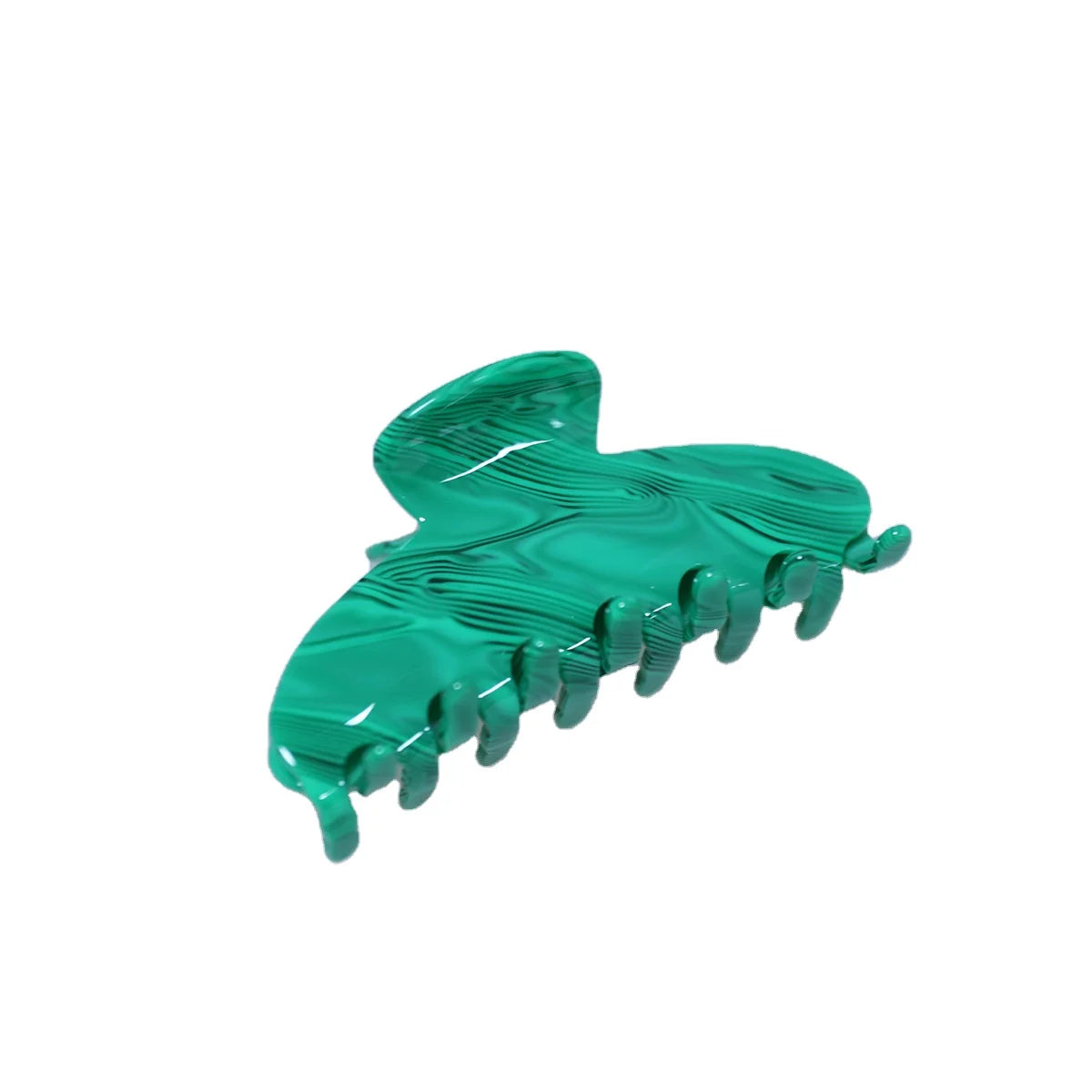 European American Retro Fashion Large Acetate Plate Shark Clip Hairpin Stripes Checked Hair Claws for Women