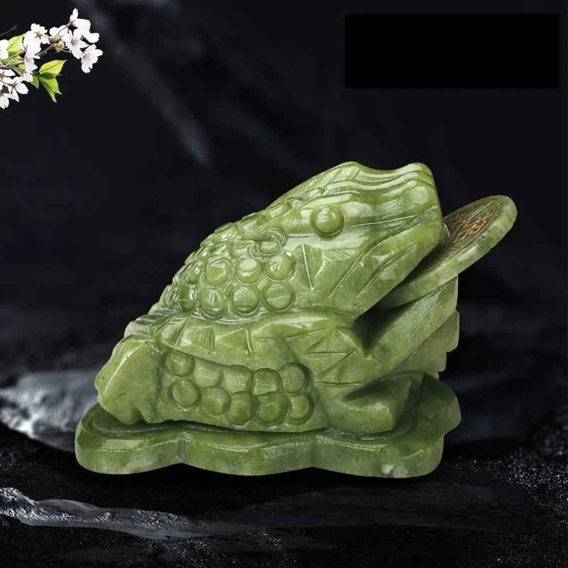 HY Wholesale Money Frog Fengshui Decor Lucky Jade Toad Home Decoration Fengshui Animals