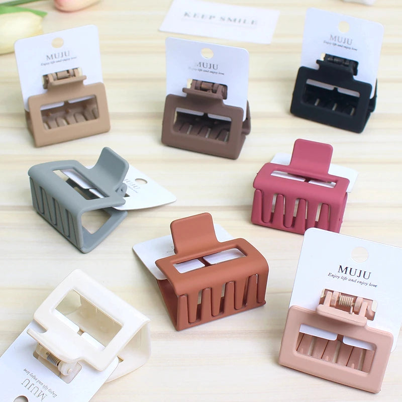 Wholesale 5cm Geometric Hair Clamp Fashion Rectangle Candy Color Matte Hair Claw Clips Lady Girls Daily Hair Accessories