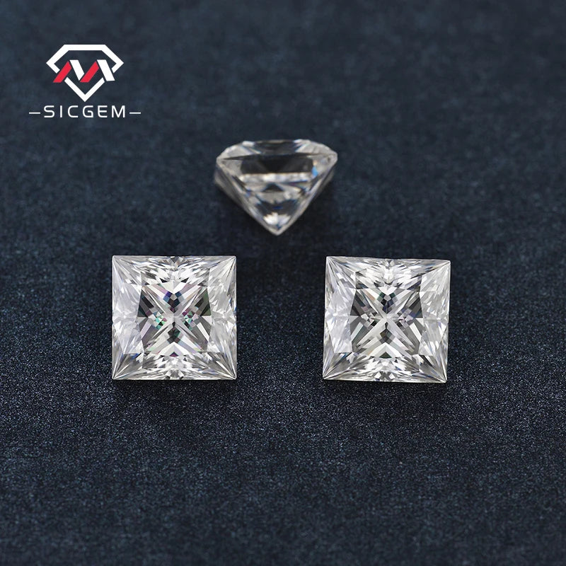 SICGEM Best Seller China Wholesale Loose 1 Carat 3 Carat Princess Cut Colorless DEF Moissanite Diamond Similar Diamond More