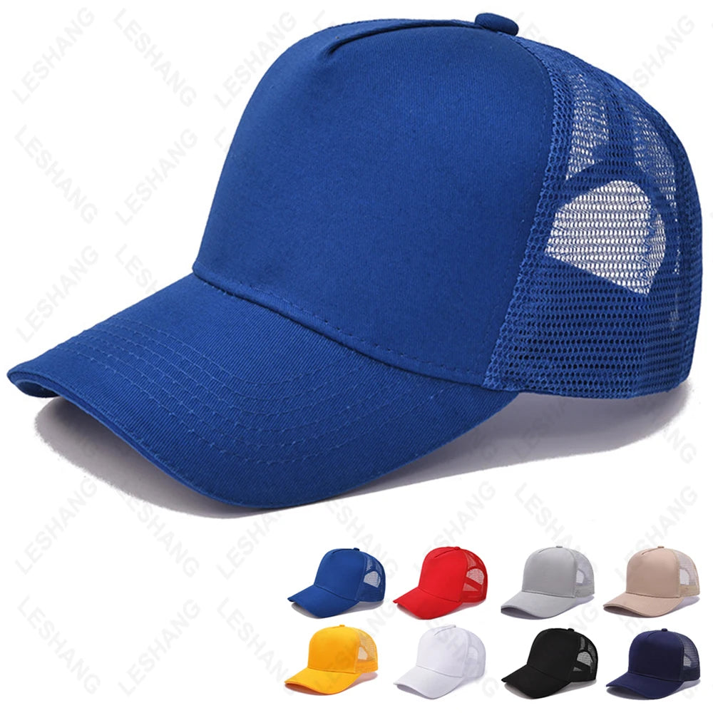 Spring and Summer Custom Blank 5 Panel Embroidery Patch Logo Gorras Cotton Mesh Foam Trucker Hats Caps
