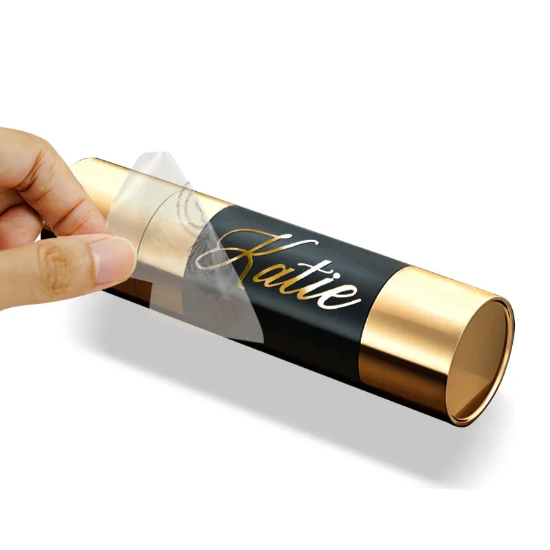 Uv 3d Transfer Label Waterproof Rose Gold 3d Metal Transfer Label Stickers for Bottle Boxes