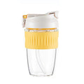 500ml Glass Drinking Bottle with Silicone Sleeve Heat Resistant Coffee Mug with Straw Outdoor