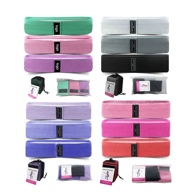 Custom Logo Yoga Home Gym Exercise Fitness Cotton Loop Resistance Bands Packaged Bungee for Pullup Legs Booty Hip Training