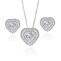 Fashion Jewelry Set High Quality Heart Full Diamond Necklace Earrings Set Wedding Engagement Women love Jewelry