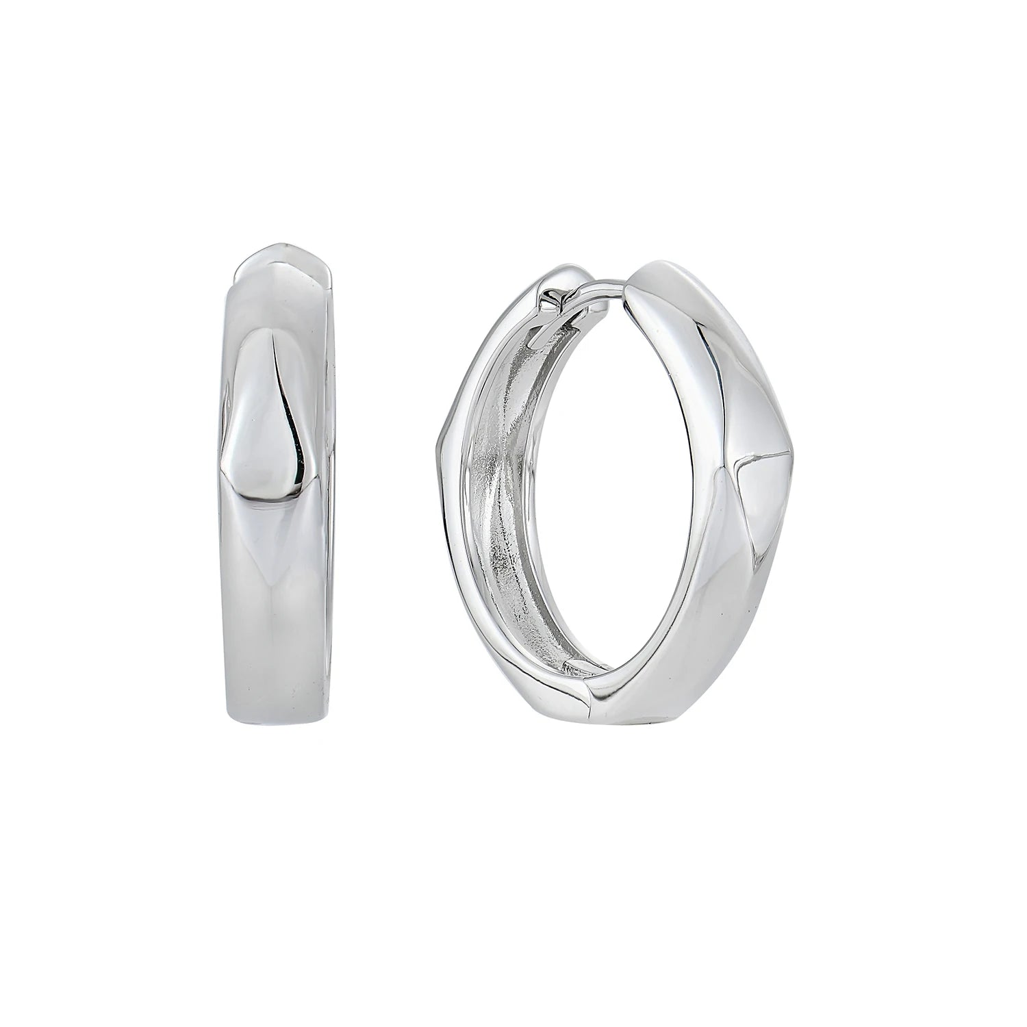 Minimalist Punk 925 Sterling Silver Hoop Earrings Geometric Non-Tarnish Clip-On for Women Men for Hip-hop Casual Style Gift