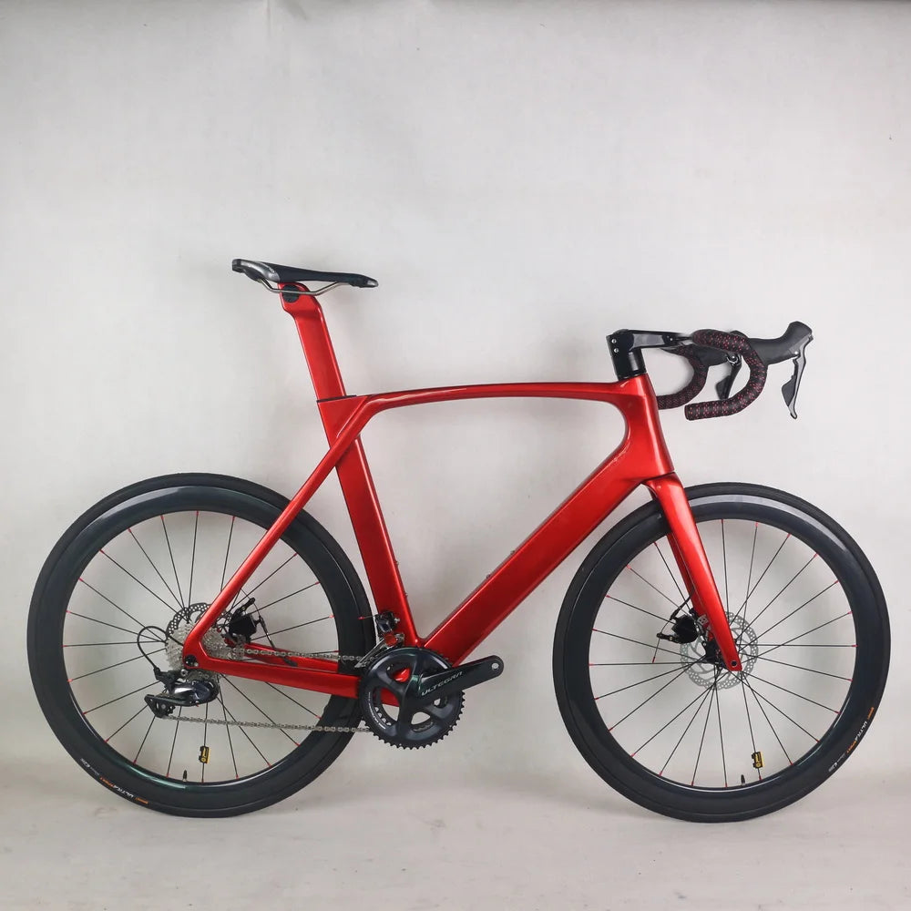 Complete Bike EPS Technology Cycling Disc Brake Bike Carbon Frame Bicycle 700*30C R8000 Groupset with Carbon Wheels Paint TT-X34