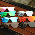 CONCHEN OEM Fashionable Mirror Frameless Custom Men Polarized Shades Wooden Bamboo Sunglasses for Unisex