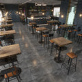 Wholesale Restaurant Pure Wood Table and Chair Bar & Pub Coffee Table Industrial Style Solid Wooden Design Bar Chair Table
