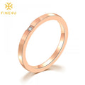 Anti Tranish Waterproof Hypoallergenic Jewellery Pvd Plated Zirconia Wedding Stainless Steel Couple Diamond Engagement Ring