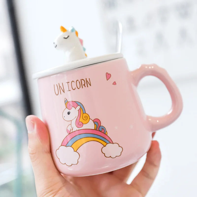 Pink Unicorn Ceramic Morning Cup Novelty Coffee Unique Tea Milk Christmas Mug for Girls