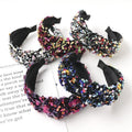 QIYUE Colorful Sequin Wide Headband Hair Band  Bride Bridesmaid Wedding Hair Accessories