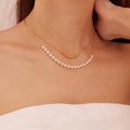 Fashionable Light Luxury Niche High-end Minimalist Versatile Stainless Steel Pearl Ins Style Necklace for Women
