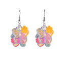 Stylish Stereoscopic Flower Acrylic Drop Earrings Translucent and Dazzling Ab Colorful Mirror Exuding Fashionable Personality