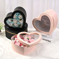 Wholesale Crystal Heart Gift Box Open Window Transparent Set Two Gift Box Fruit Packaging Box Wedding Companion Gift Cartons