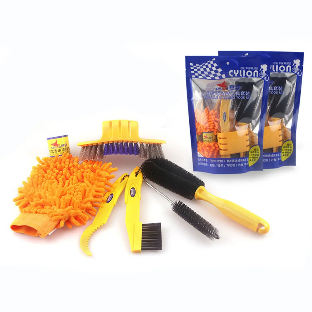 RTS Plastic Multi-Cleaning Bike Bicycle Tools Kit Set Road Chain Wheel Cycling Cleaner Tools Kit