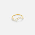 Dazan New HOT INS Trendy 18k PVD Gold Plated Stainless Steel Minimalist Exquisite Polished Pearl Tiny Wave Designer Women Ring