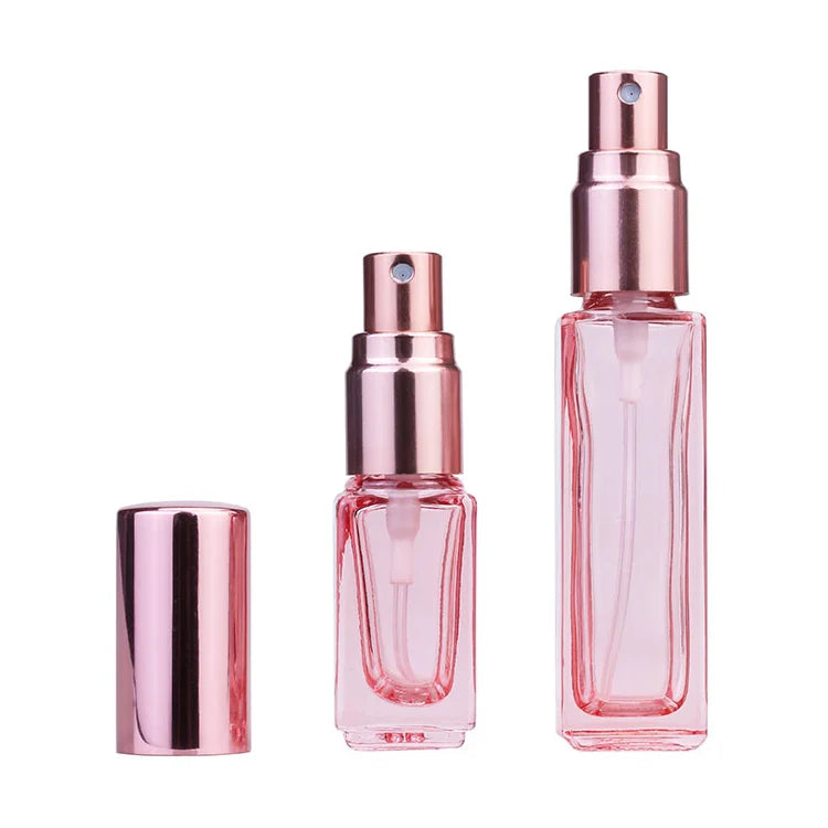Cosmetic Packaging 5ml 10ml Empty Refill Pink Rose Gold Glass Spray Perfume Bottle
