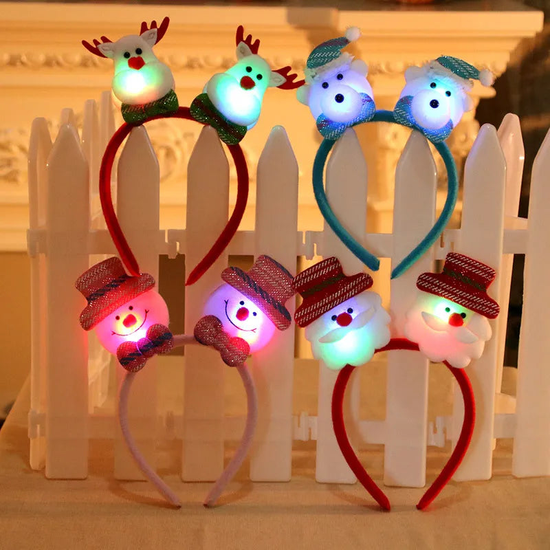 Christmas Heart Shape Headband with Lights Factory Wholesale Single Headdress Decoration Gift