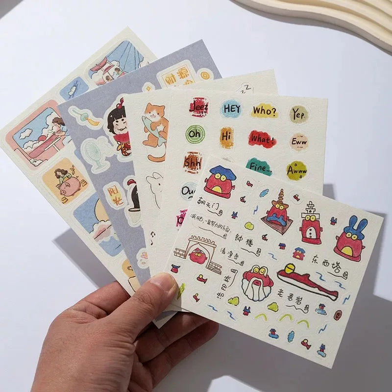 Personalized  Paper Custom Printing Die Cut Sticker Sheet  Waterproof Adhesive Vinyl Label logo Cartoon Kiss Cut Sticker