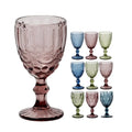 Hot Selling Blue Champagne Wine Glass Goblet Colored Vintage Embossed Red Wine Glass Wine Goblet
