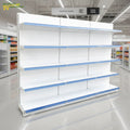 Supermarket Double-Sided White Metal Heavy Duty Adjustable Storage Display Rack for Snacks
