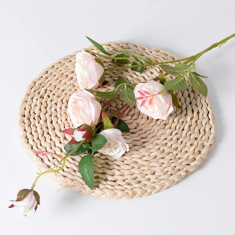 DREA Artificial Flowers 6 Branches 89cm Long  Giant Silk Red Pink Rose Flowers for Home Wedding Decoration