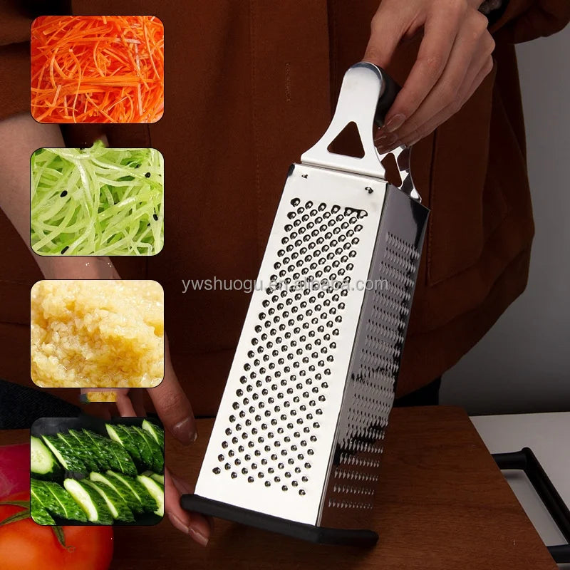 Multifunctional Stainless Steel Four-Sided Slicer Household Kitchen Tool for Potato Cheese Fruit Vegetable Slicing Metal Tool