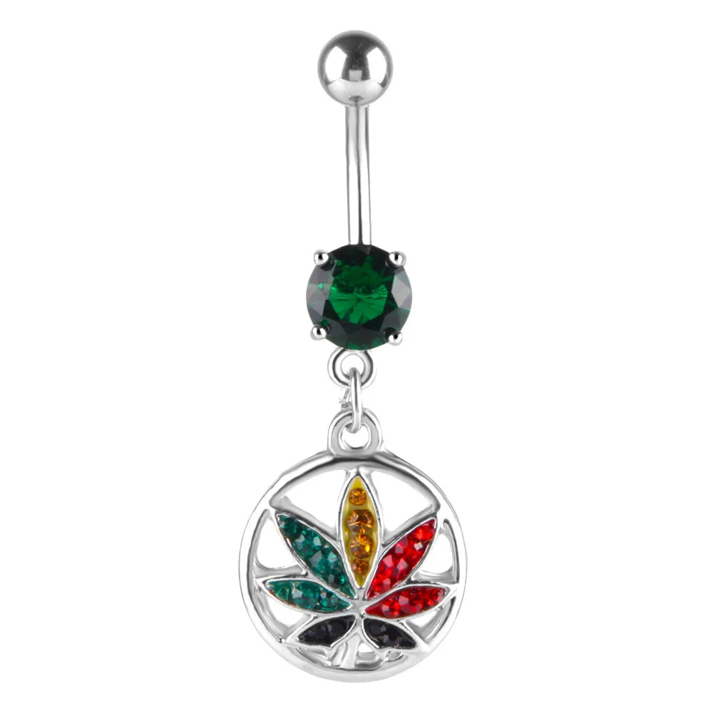 Romantic Zircon Belly Button Ring Surgical Steel Navel Piercing Jewelry for Women and Girls for Engagement