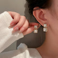 New 925 Silver Needle Fashion Personality Trendy Luxury Square Diamond Earrings for Women