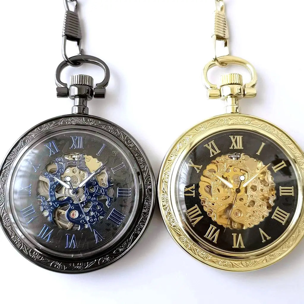 Retro Roman Big Face Pocket Watch Automatic Mechanical Pocket Watches