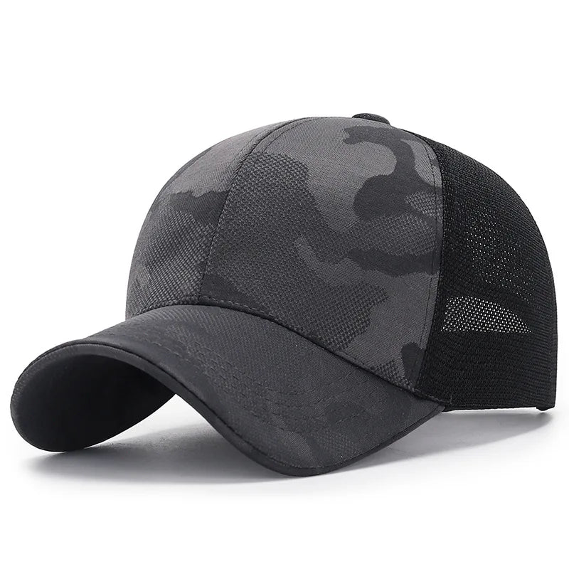 ODM Free Size Adjustable Camo Color Mesh Design Breathable Workout Sun protection Fishing Golf Cap Trucker Hats for Youth Adult