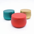 / Seamless Metal Candle in Stock 8oz/240ml Empty Round Red/green/gold Tinplate Gift & Craft Crafts with Cans Removeable Lid