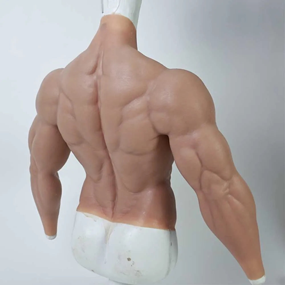 Realistic Silicone Muscle Simulation Suit Fake Woman to Man Cosplay Boy to Girl Macho Body Suit Costume Crossdressing