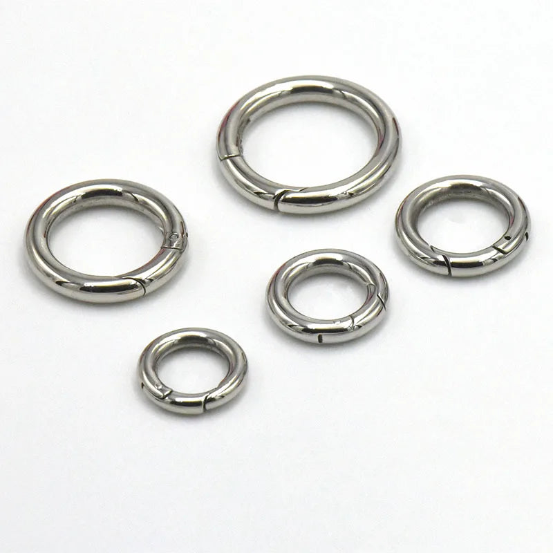 Spring Round Circle Snap Clip Hook O Ring Carabiner Snap Hook Small Metal Clasp O Rings for Bags Snap Hook