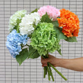 F07 Wholesale High Quality Silk Ivory Blue White Faux Hydrangea Flowers Decorative Artificial Real Touch Latex Hydrangea Flower