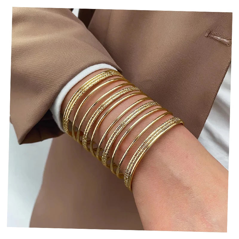VKME Punk Style Gold Color Bracelet for Women Jewelry