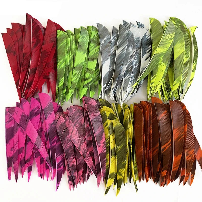 Archery 4" Parabolic Camo Arrow Feathers Fletching Right Wing Archery Fletchs for Hunting Bow Accessories