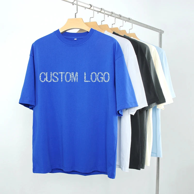 Custom Logo Blank Black White T-Shirt for Men Oversized Heavy Cotton Streetwear 100% Cotton Light Fitness T-Shirt