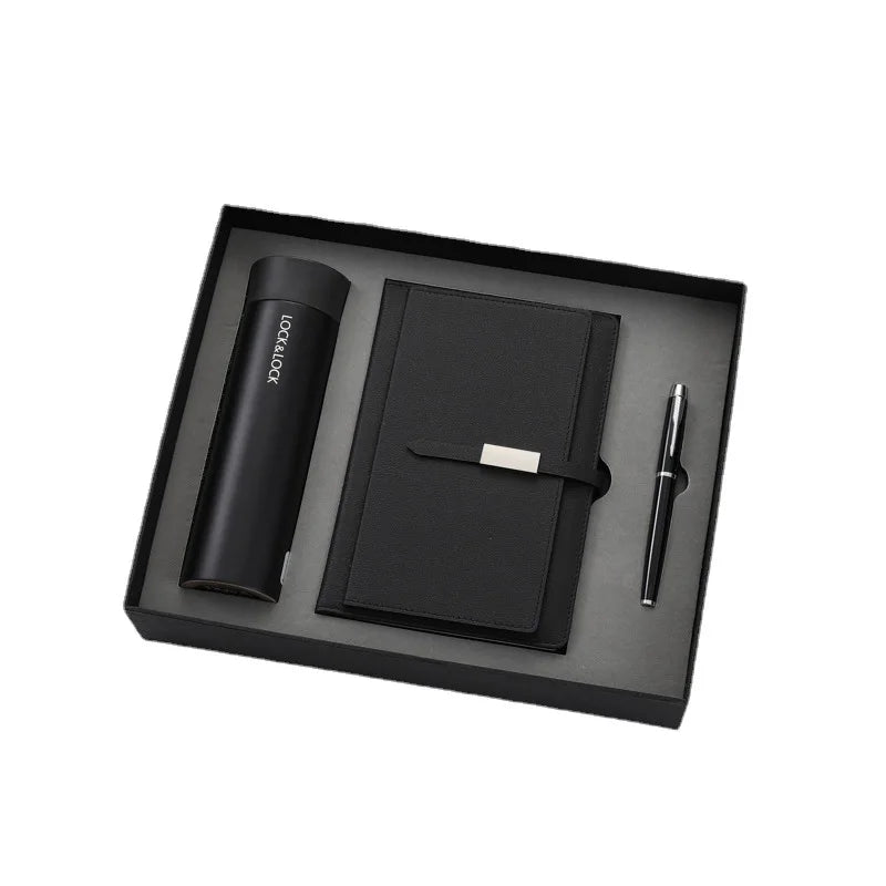 Business Notebook Gift Set U Disk Thermos Cup Journal Notebook and Pen Gift Stationery Set for Office Use