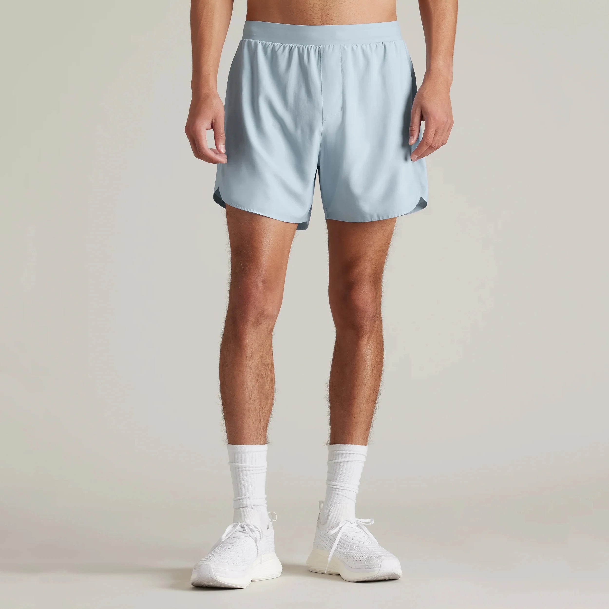 Custom Men's Lightweight Stretch Woven Training Shorts Elastic Waistband 5" Lined Shorts