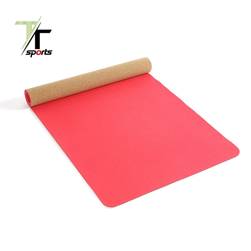 TTSPORTS Eco-friendly Cork Yoga Mat and Cork Yoga Block Set for ExerciseNon SlipSustainable