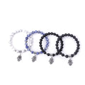 Popular Black Obsidian Healing Energy Stone Boy Buddha Hand Pendant Bracelet