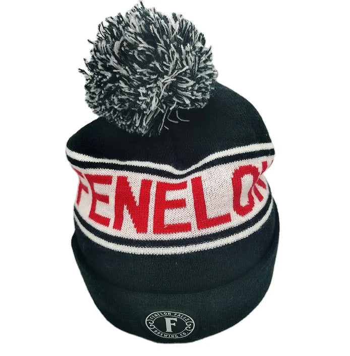 Customize logo Acrylic Jacquard Striped Letters Pom Pom Beanie Hats Wholesale
