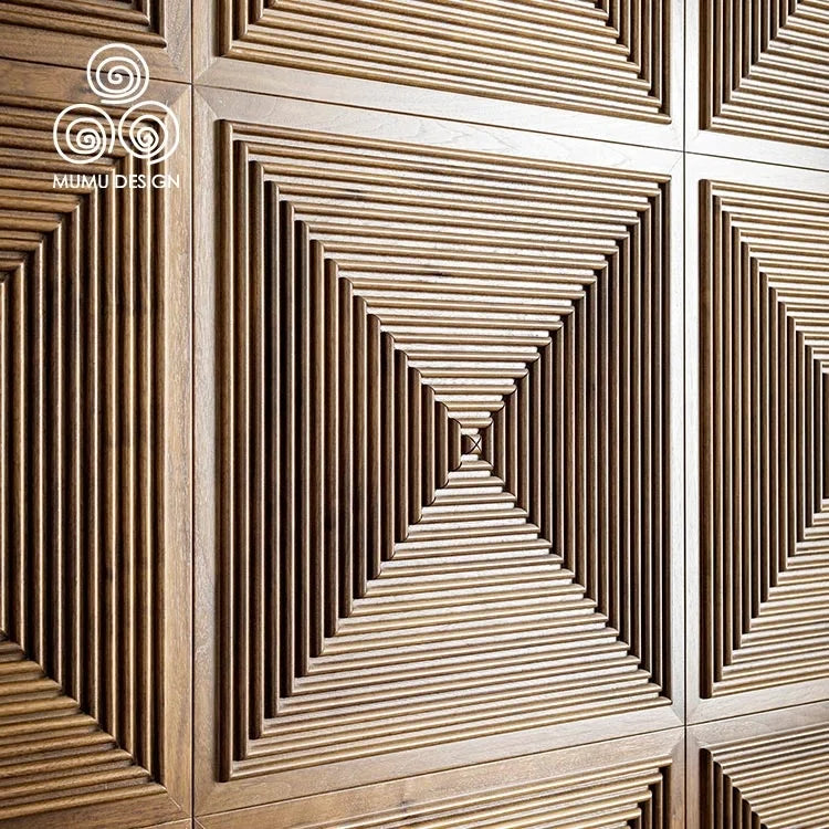 MUMU Exterior Wooden Art Wainscot Wood Strips Slat Wall Cladding Indoor Wall Panels for House